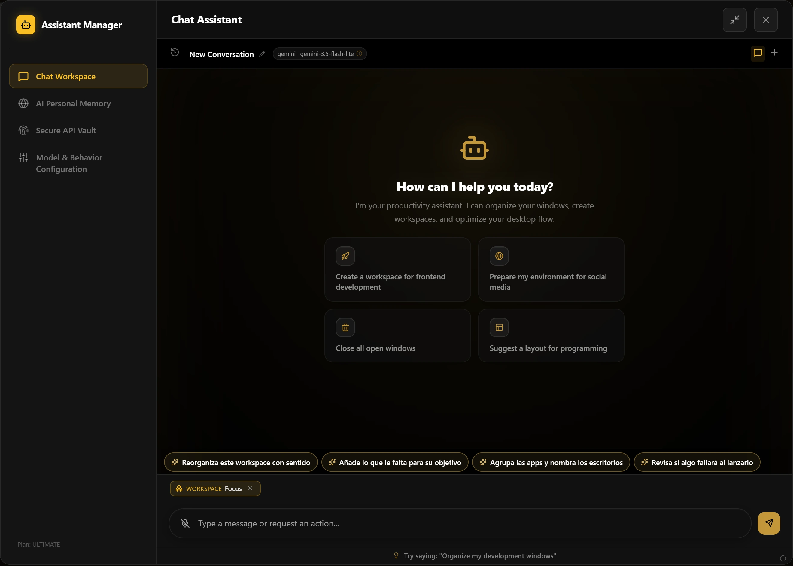 Organize with AI, by chat or voice